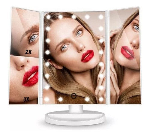 Espejo Plegable Táctil Led Rectangular con Aumento