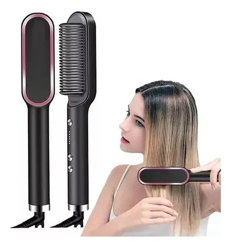 Cepillo Alisador de Pelo Antiquemadura con pantalla de temperatura