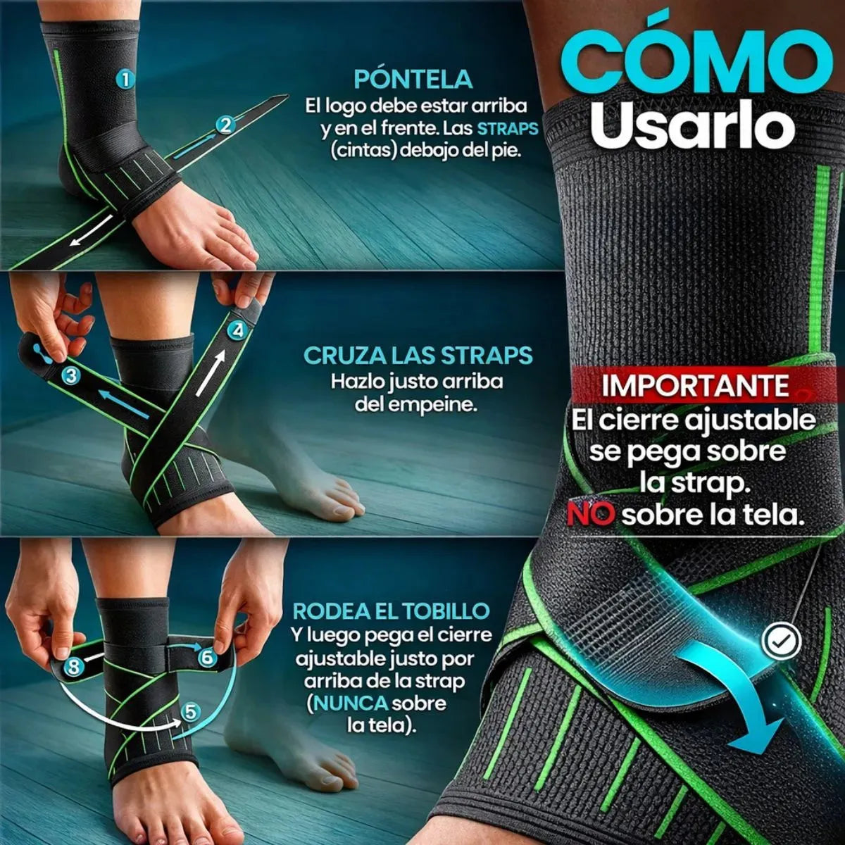 Tobillera Ajustable para Esguinces y Running Tobillera