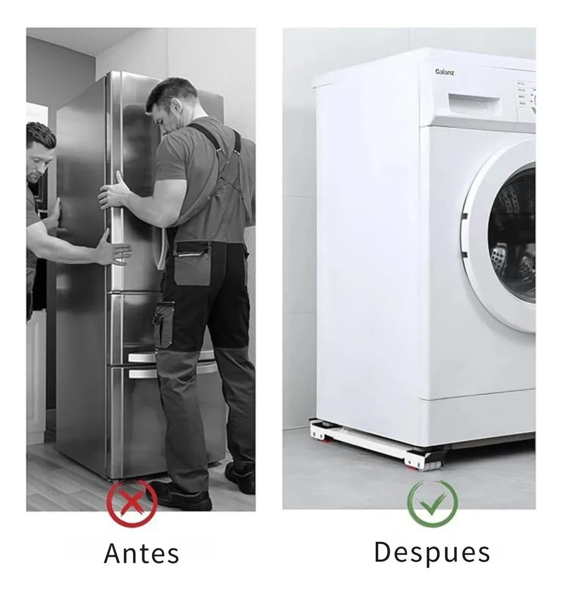 Base Ajustable Con Ruedas Para Heladera Lavarropas 200kg