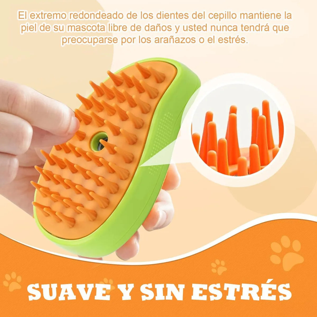 Cepillo De Vapor 3 En 1 Masajeador Para Mascotas Perros O Gatos Eléctrico Alta Calidad