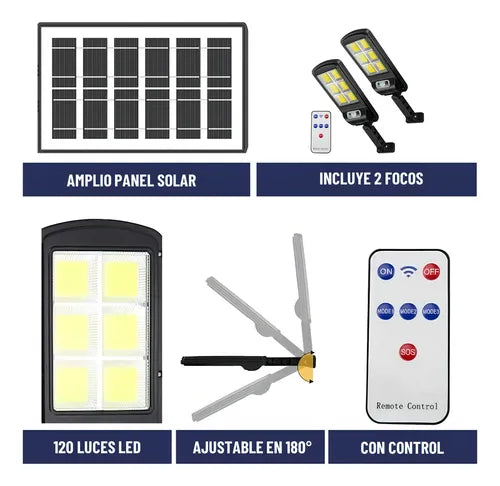 FOCOS SOLAR LED X2
