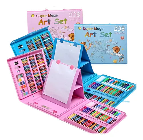 Set Kit Arte Dibujo Y Pinturas 208 Piezas Valija Infantil