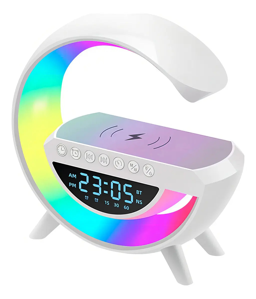 Lampara Veladora Portatil cargador parlante con pantalla reloj Atrix